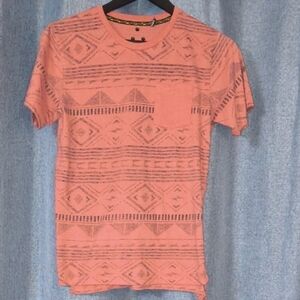 Teen Boys Geometric Print T-Shirt - Coral, XL